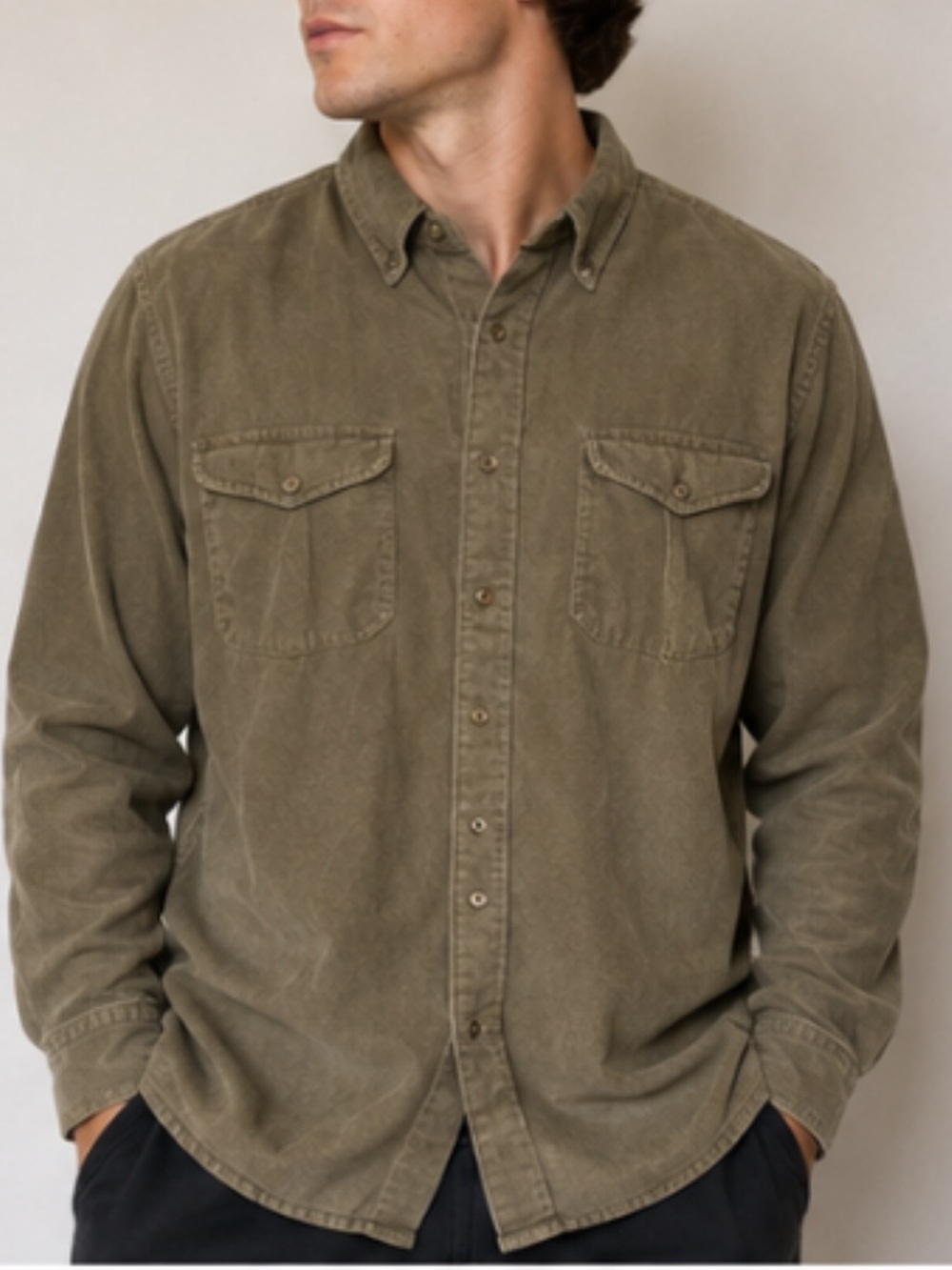 Courdory style button front shirt large